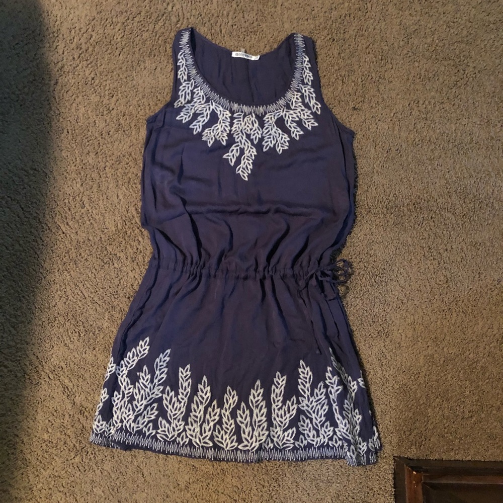 Size medium slate blue embroidered dress